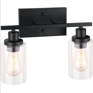 Sundesami 2-Light Black Vanity Light - Bathroom Vanity Light fixtures